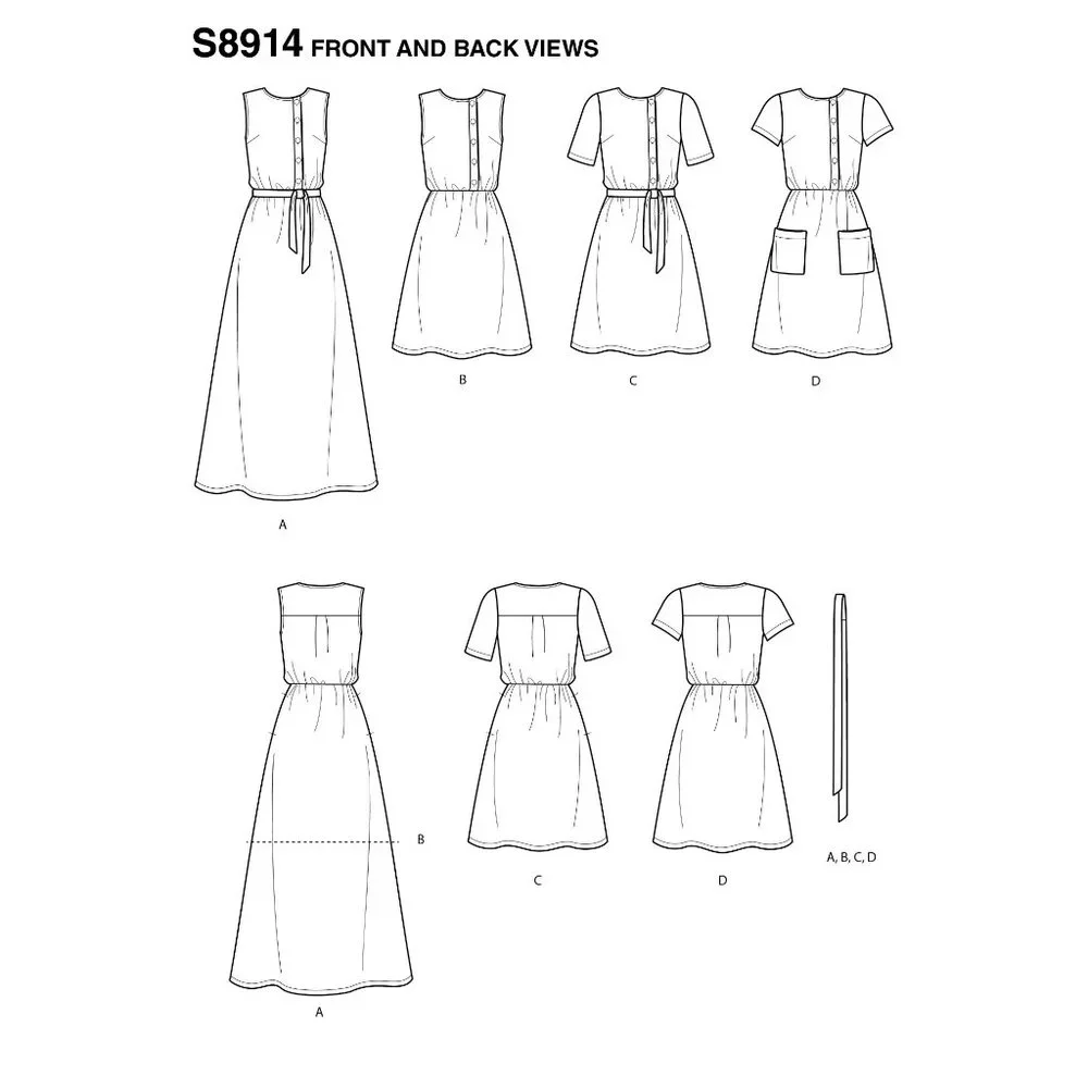 Simplicity Sewing Pattern‎ 8914 Misses Pocket Dress Size 4-12